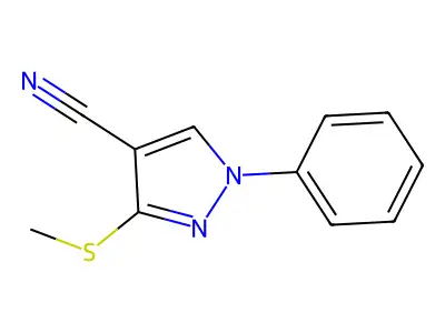 3-(methylthio)-1-phenyl-1H-pyrazole-4-carbonitrile structure