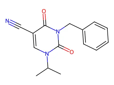 3-Benzyl-1-isopropyl-2,4-dioxo-1,2,3,4-tetrahydropyrimidine-5-carbonitrile structure