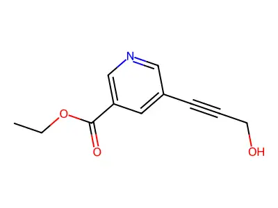 Ethyl 5-(3-hydroxyprop-1-ynyl)nicotinate structure