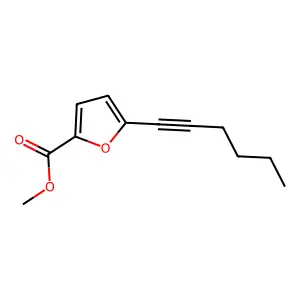 Methyl 5-hex-1-ynyl-2-furoate structure
