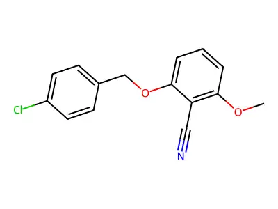 2-[(4-Chlorophenyl)methoxy]-6-methoxybenzonitrile structure