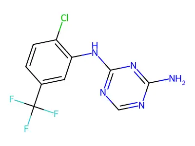 N2-(2-Chloro-5-(trifluoromethyl)phenyl)-1,3,5-triazine-2,4-diamine structure