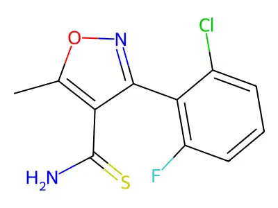 3-(2-Chloro-6-fluorophenyl)-5-methyl-4-isoxazolecarbothioamide structure