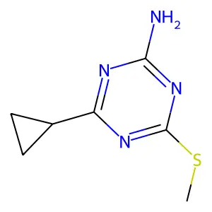 4-Cyclopropyl-6-(methylthio)-1,3,5-triazin-2-amine structure