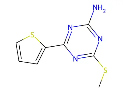 4-(Methylthio)-6-(2-thienyl)-1,3,5-triazin-2-amine structure