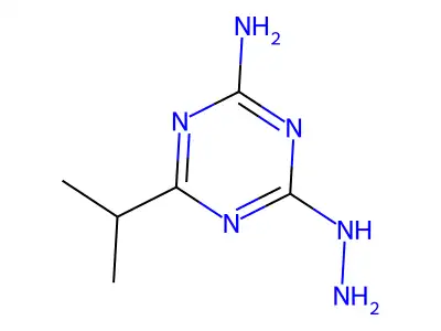 4-Hydrazinyl-6-(propan-2-yl)-1,3,5-triazin-2-amine structure