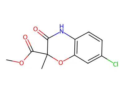 methyl 7-chloro-2-methyl-3-oxo-3,4-dihydro-2H-1,4-benzoxazine-2-carboxylate structure
