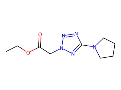 Ethyl 2-(5-tetrahydro-1H-pyrrol-1-YL-2H-1,2,3,4-tetraazol-2-YL)acetate structure