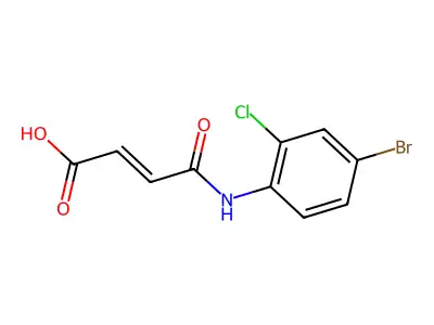 4-(4-bromo-2-chloroanilino)-4-oxobut-2-enoic acid structure