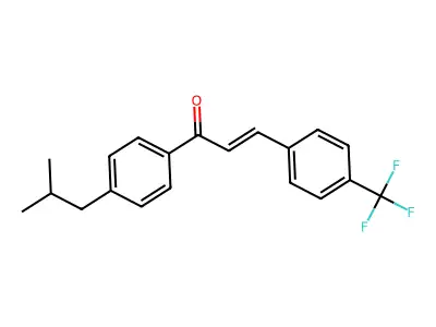 1-[4-(2-Methylpropyl)phenyl]-3-[4-(trifluoromethyl)phenyl]prop-2-en-1-one structure