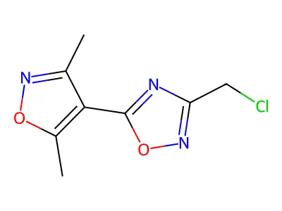 3-(Chloromethyl)-5-(3,5-dimethylisoxazol-4-yl)-1,2,4-oxadiazole structure