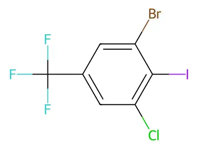 1-Bromo-3-chloro-2-iodo-5-(trifluoromethyl)benzene structure