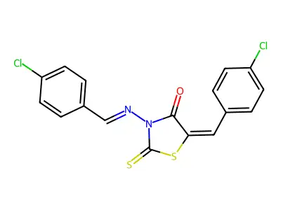 (5E)-5-[(4-chlorophenyl)methylidene]-3-[(E)-(4-chlorophenyl) structure