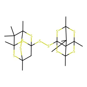 2,4,6,8-Tetrathiaadamantane, 1,1'-dithiobis[3,5,7,10,10-pentamethyl- structure