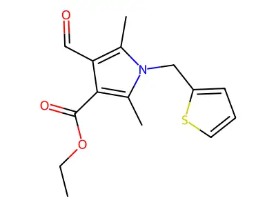 ethyl 4-formyl-2,5-dimethyl-1-(2-thienylmethyl)-1H-pyrrole-3-carboxylate structure