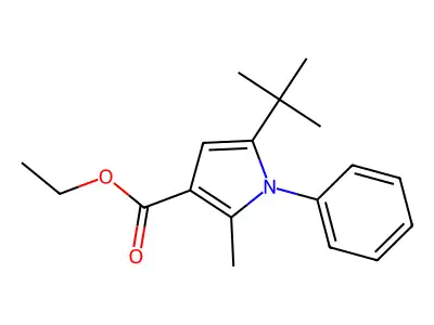 ethyl 5-(tert-butyl)-2-methyl-1-phenyl-1H-pyrrole-3-carboxylate structure