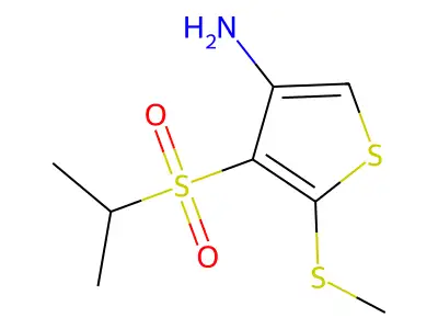 5-Methylsulfanyl-4-propan-2-ylsulfonylthiophen-3-amine structure