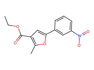 Ethyl 2-methyl-5-(3-nitrophenyl)-3-furoate structure