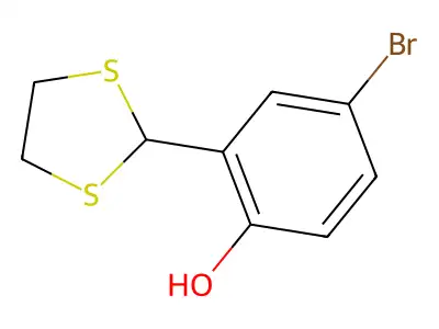4-Bromo-2-(1,3-dithiolan-2-yl)phenol structure