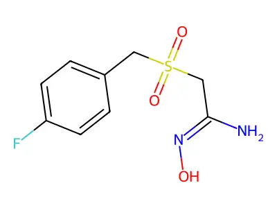 2-[(4-fluorophenyl)methylsulfonyl]-N'-hydroxyethanimidamide structure