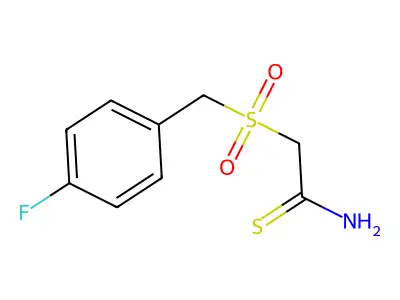 2-[[(4-Fluorophenyl)methyl]sulfonyl]ethanethioamide structure