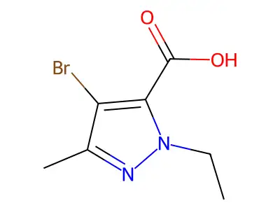 4-Bromo-1-ethyl-3-methyl-1H-pyrazole-5-carboxylic acid structure