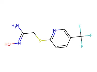 N'-hydroxy-2-[5-(trifluoromethyl)pyridin-2-yl]sulfanylethanimidamide structure