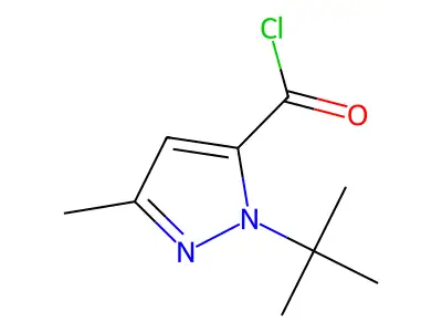 1-tert-Butyl-3-methyl-1H-pyrazole-5-carbonyl chloride structure