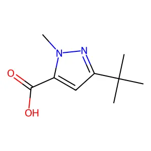 3-tert-butyl-1-methyl-1H-pyrazole-5-carboxylic acid structure