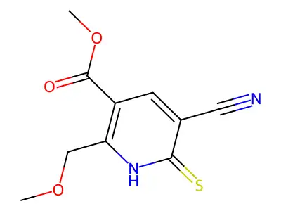 Methyl 5-cyano-6-mercapto-2-(methoxymethyl)nicotinate structure