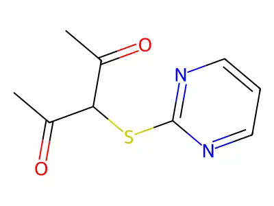 3-(Pyrimidin-2-ylthio)pentane-2,4-dione structure