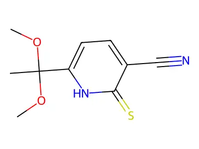 6-(1,1-Dimethoxyethyl)-2-mercaptonicotinonitrile structure