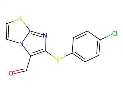 6-[(4-Chlorophenyl)sulfanyl]imidazo[2,1-b][1,3]thiazole-5-carbaldehyde structure