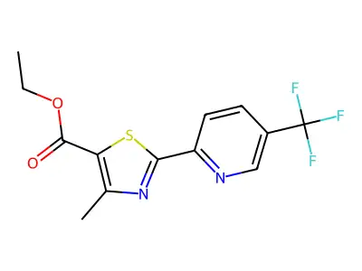 Ethyl 4-methyl-2-[5-(trifluoromethyl)pyridin-2-yl]-1,3-thiazole-5-carboxylate structure