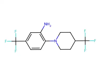 5-(Trifluoromethyl)-2-[4-(trifluoromethyl)piperidin-1-yl]aniline structure