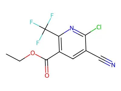 Ethyl 6-chloro-5-cyano-2-(trifluoromethyl)nicotinate structure