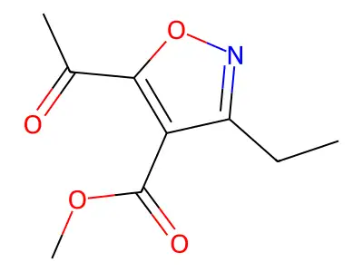 Methyl 5-acetyl-3-ethylisoxazole-4-carboxylate structure