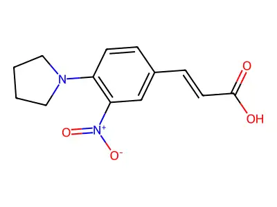 2-Propenoic acid,3-[3-nitro-4-(1-pyrrolidinyl)phenyl]- structure