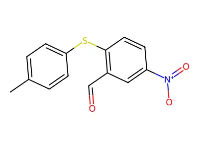 2-[(4-Methylphenyl)thio]-5-nitrobenzaldehyde structure