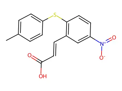 3-[2-[(4-Methylphenyl)thio]-5-nitrophenyl]acrylic acid structure