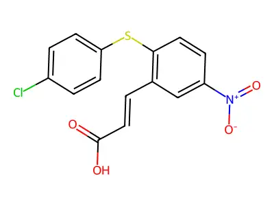 3-[2-(4-Chlorophenyl)sulfanyl-5-nitrophenyl]prop-2-enoic acid structure