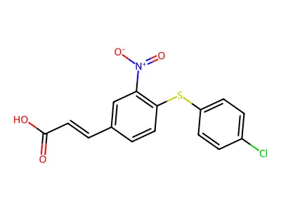 3-[4-[(4-Chlorophenyl)thio]-3-nitrophenyl]acrylic acid structure