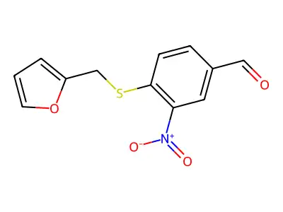 4-((Furan-2-ylmethyl)thio)-3-nitrobenzaldehyde structure