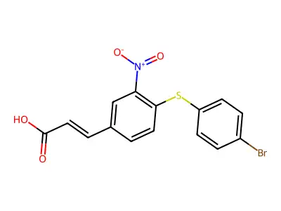 3-{4-[(4-Bromophenyl)sulfanyl]-3-nitrophenyl}prop-2-enoic acid structure