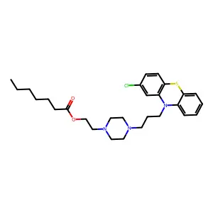 2-(4-(3-(2-Chloro-10H-phenothiazin-10-yl)propyl)-1-piperazinyl)ethyl heptanoate structure