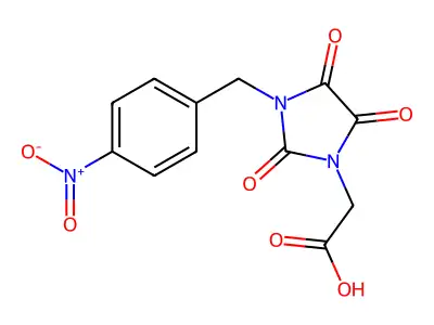 2-[3-(4-Nitrobenzyl)-2,4,5-trioxo-1-imidazolidinyl]acetic acid structure