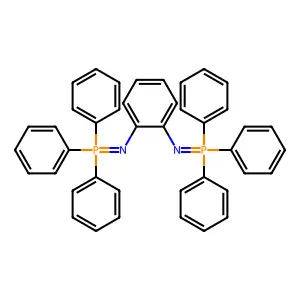 Triphenyl((2-((triphenylphosphoranylidene)amino)phenyl)imino)phosphorane structure