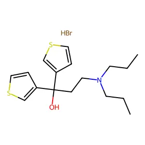 1-Propanol, 3-(dipropylamino)-1,1-di(thien-3-yl)-, hydrobromide structure