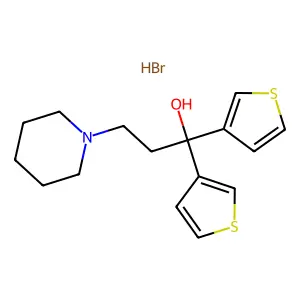 1-Propanol, 1,1-di(thien-3-yl)-3-piperidino-, hydrobromide structure