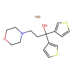 1-Propanol, 1,1-di(thien-3-yl)-3-morpholino-, hydrobromide structure